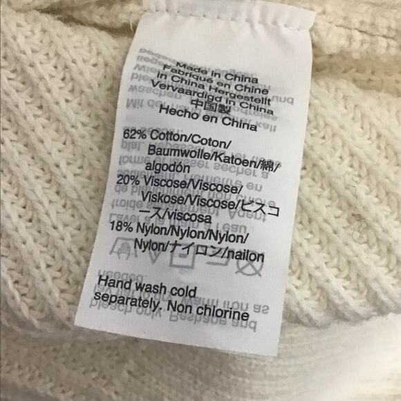 Madewell Patch Pocket Pullover Crewneck Knit Sweater Sz XXS Ivory Cream - Picture 12 of 13